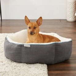 Frisco 29 Frisco Sherpa Hexagon Bolster Cat & Dog Bed