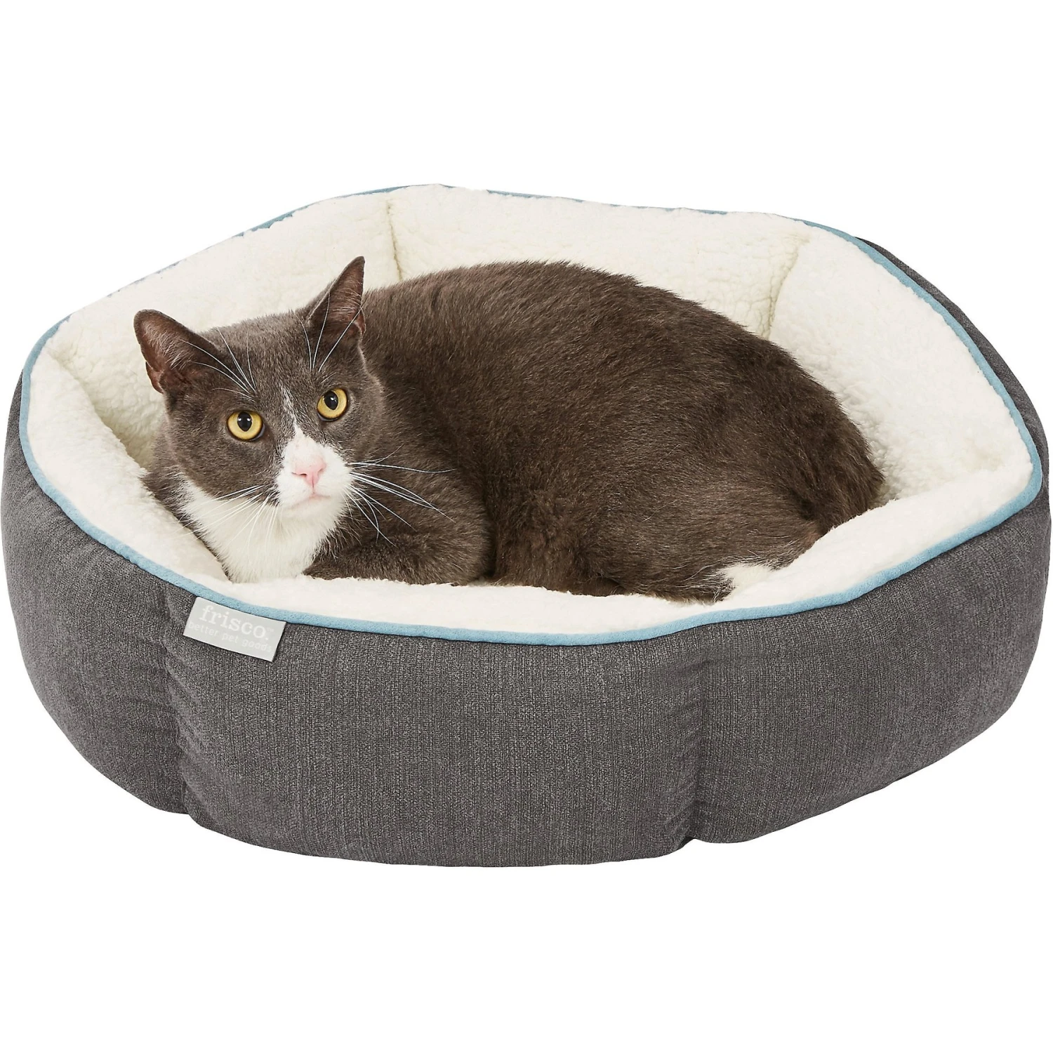 Frisco Sherpa Hexagon Bolster Cat & Dog Bed 8 Frisco Sherpa Hexagon Bolster Cat & Dog Bed - Image 6