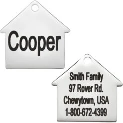 Frisco Stainless Steel Personalized Dog ID Tag, Dog House