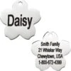 Frisco Stainless Steel Personalized Dog & Cat ID Tag, Flower