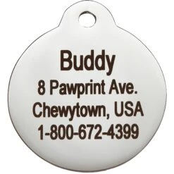 Frisco Stainless Steel Personalized Dog & Cat ID Tag, Paw Print -Frisco 153057 PT3. AC SS1800 V1548964916