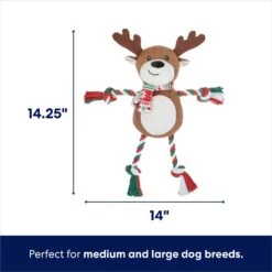 Frisco Holiday Reindeer Plush With Rope Squeaky Dog Toy -Frisco 164647 PT1. AC SS1800 V1695047241