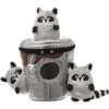 Frisco Trash Can & Raccoons Hide & Seek Puzzle Plush Squeaky Dog Toy -Frisco 174757 Main. AC SS1800 V1572616728
