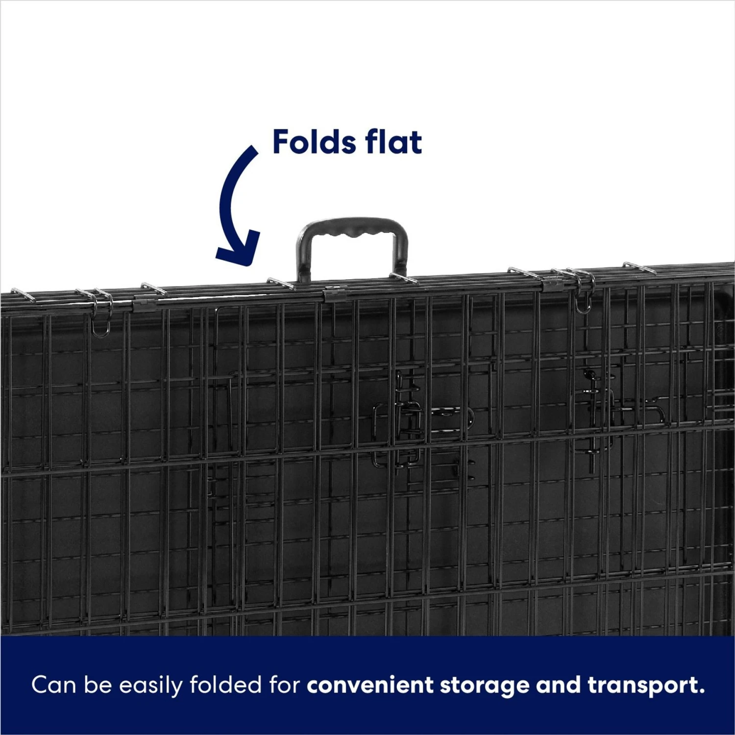 Frisco Heavy Duty Fold & Carry Double Door Collapsible Wire Dog Crate & Mat Kit 6 Frisco Heavy Duty Fold & Carry Double Door Collapsible Wire Dog Crate & Mat Kit - Image 4