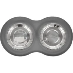 Frisco Double Stainless Steel Pet Bowl With Silicone Mat -Frisco 215986 PT3. AC SS1800 V1591020066