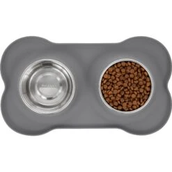 Frisco Silicone Stainless Steel Double Diner Dog & Cat Bowl -Frisco 215990 PT4. AC SS1800 V1591020097