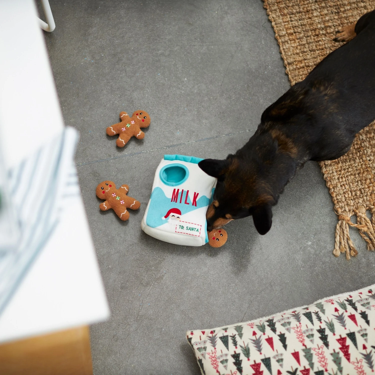 Frisco Holiday Milk & Gingerbread Cookies Hide & Seek Puzzle Plush Squeaky Dog Toy 7 Frisco Holiday Milk & Gingerbread Cookies Hide & Seek Puzzle Plush Squeaky Dog Toy - Image 6