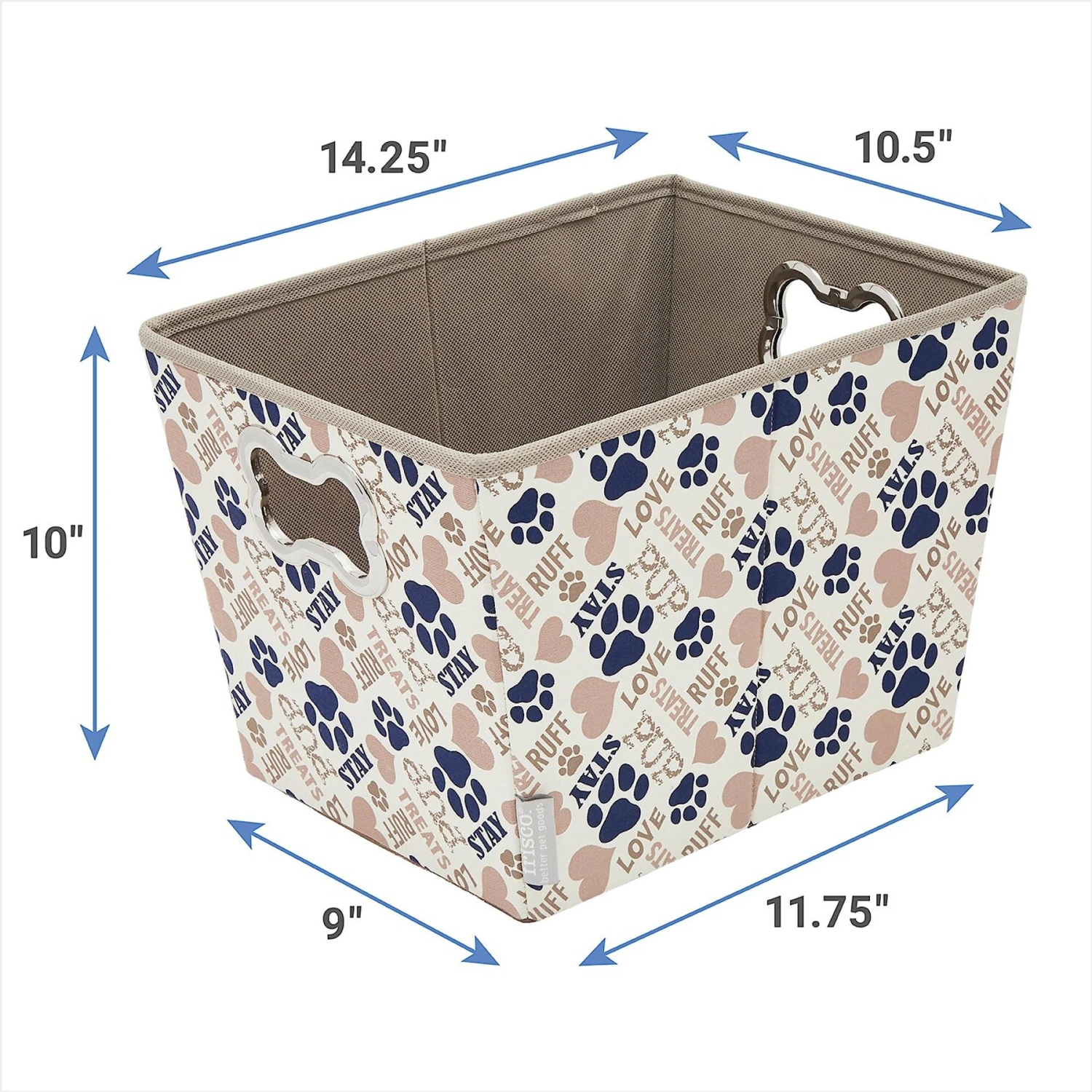 Frisco Rectangle Collapsible Pet Toy Storage Bin, Tan Novelty Paws 5 Frisco Rectangle Collapsible Pet Toy Storage Bin, Tan Novelty Paws - Image 3