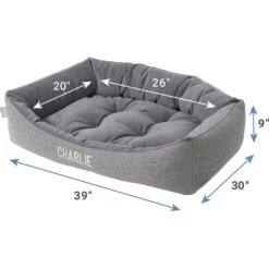 Frisco Rectangular Personalized Bolster Dog Bed W/Removable Cover, Dark Gray, X-Large 12 Frisco Rectangular Personalized Bolster Dog Bed W/Removable Cover, Dark Gray, X-Large -Frisco 252611 PT2. AC SS1800 V1605134826