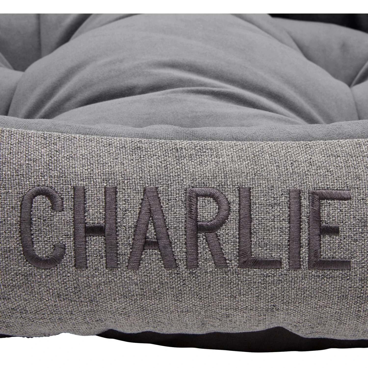 Frisco Rectangular Personalized Bolster Dog Bed W/Removable Cover, Dark Gray, X-Large 6 Frisco Rectangular Personalized Bolster Dog Bed W/Removable Cover, Dark Gray, X-Large - Image 4