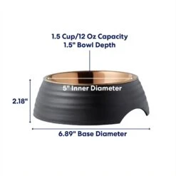 Frisco Matte Black Design Light Copper Stainless Steel Dog & Cat Bowl -Frisco 253051 PT1. AC SS1800 V1685732020