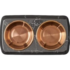 Frisco Copper Stainless Steel Double Dog & Cat Bowls With Black Marble Stand 14 Frisco Copper Stainless Steel Double Dog & Cat Bowls With Black Marble Stand -Frisco 253058 PT4. AC SS1800 V1616595761