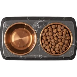 Frisco Copper Stainless Steel Double Dog & Cat Bowls With Black Marble Stand 15 Frisco Copper Stainless Steel Double Dog & Cat Bowls With Black Marble Stand -Frisco 253058 PT5. AC SS1800 V1616595394