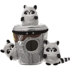 Frisco Trash Can & Raccoons Hide & Seek Puzzle Plush Squeaky Dog Toy & Frisco Trash Can & Raccoons Hide & Seek Puzzle Plush Squeaky Dog Toy Refills -Frisco 255563 PT1. AC SS1800 V1602704470
