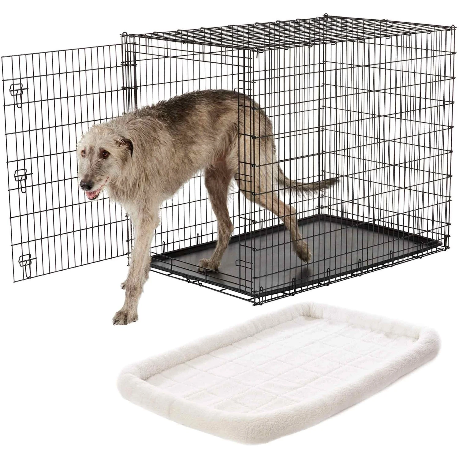 Frisco Heavy Duty Single Door Wire Dog Crate & Frisco Quilted Dog Crate Mat 3 Frisco Heavy Duty Single Door Wire Dog Crate & Frisco Quilted Dog Crate Mat