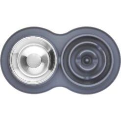 Frisco Silicone Stainless Steel Double Diner Slow Feeder Dog & Cat Bowl, Grey, 3 Cup 9 Frisco Silicone Stainless Steel Double Diner Slow Feeder Dog & Cat Bowl, Grey, 3 Cup -Frisco 277549 PT4. AC SS1800 V1627935299