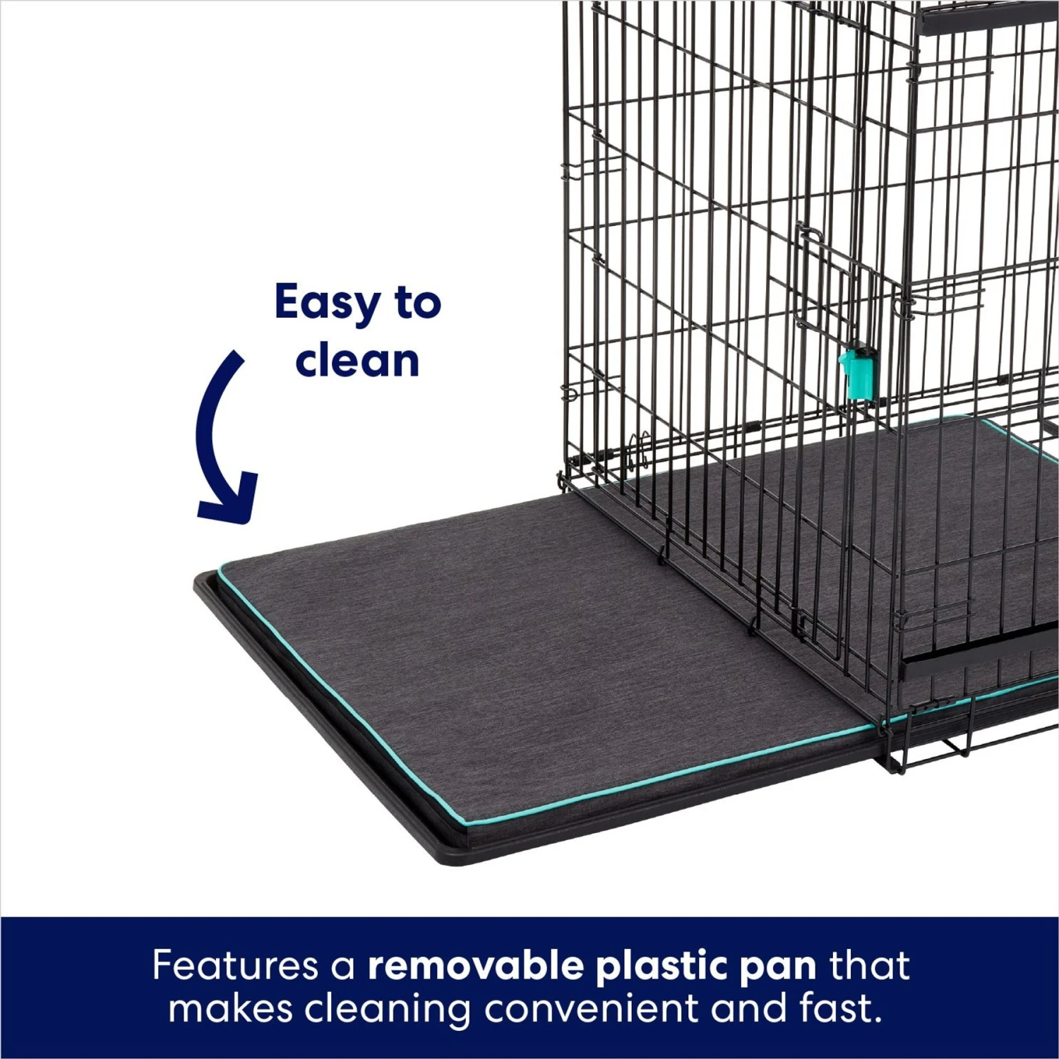 Frisco Heavy Duty Enhanced Lock Sliding Double Door Fold & Carry Wire Dog Crate & Mat Kit 7 Frisco Heavy Duty Enhanced Lock Sliding Double Door Fold & Carry Wire Dog Crate & Mat Kit - Image 5