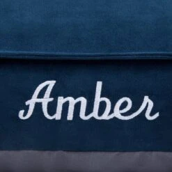 Frisco Personalized Navy Bolstered Bed With Navy Check Bolster, X-Large 8 Frisco Personalized Navy Bolstered Bed With Navy Check Bolster, X-Large -Frisco 311768 PT3. AC SS1800 V1630593987