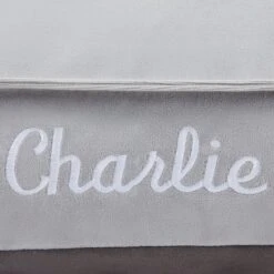 Frisco Personalized Silver Bolstered Bed With Silver Check Bolster, X-Large -Frisco 311772 PT3. AC SS1800 V1630594010