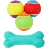 Frisco Fetch Squeaking Colorful Tennis Ball Dog Toy & Playology Scented Dual Layer Bone Dog Toy -Frisco 319022 MAIN. AC SS1800 V1630558008