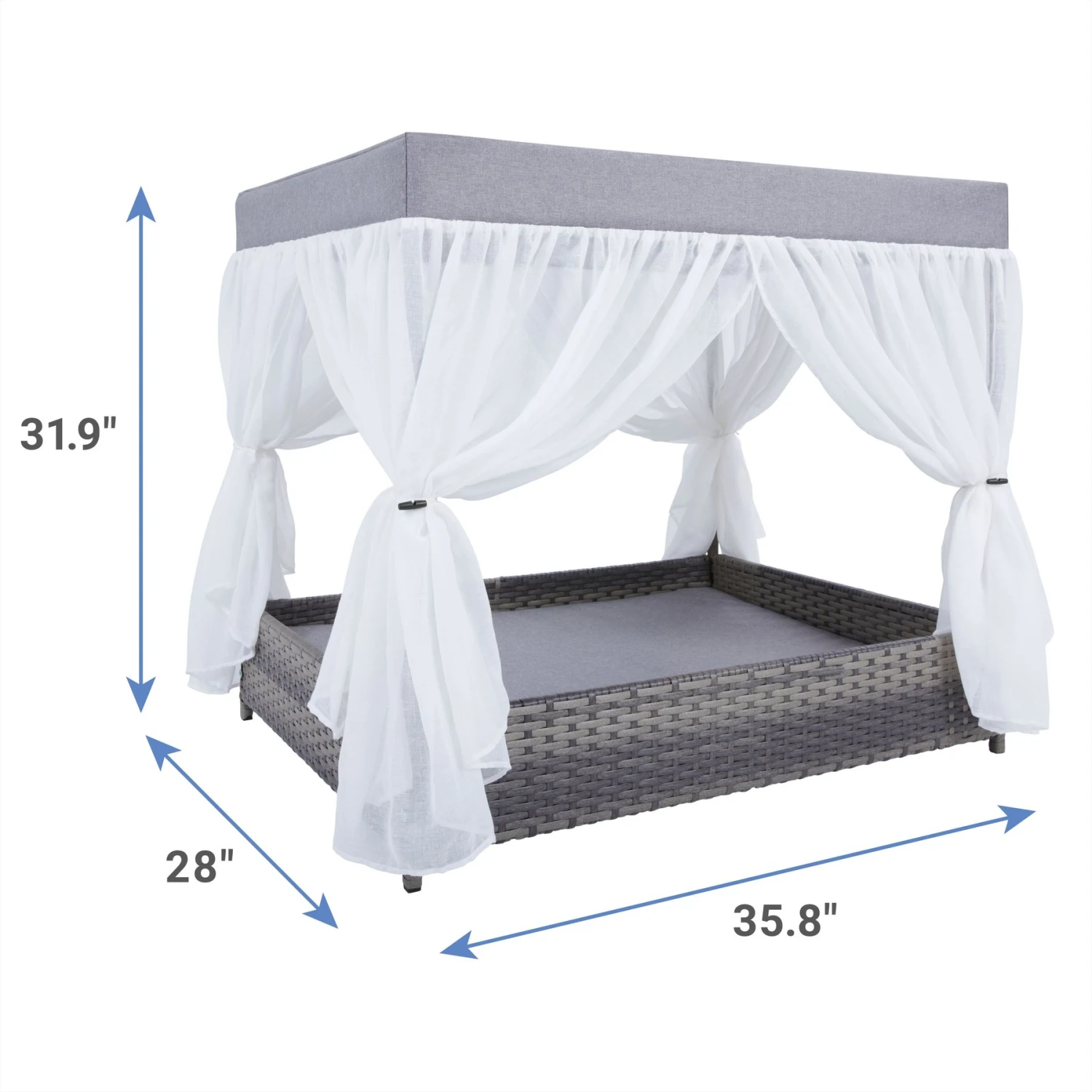 Frisco Outdoor Wicker Canopy Dog Bed 4 Frisco Outdoor Wicker Canopy Dog Bed - Image 2