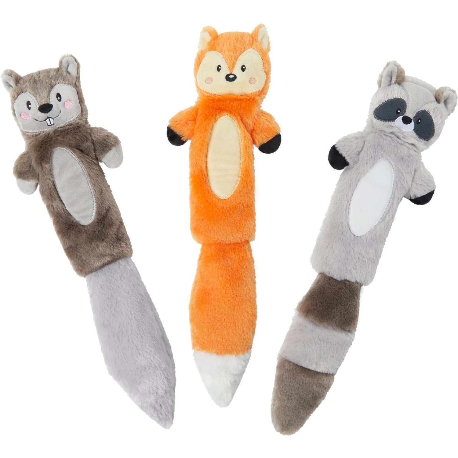 Frisco Forest Friends Stuffing-Free Skinny Plush Squeaky Dog Toy + 3 Items 4 Frisco Forest Friends Stuffing-Free Skinny Plush Squeaky Dog Toy + 3 Items - Image 2