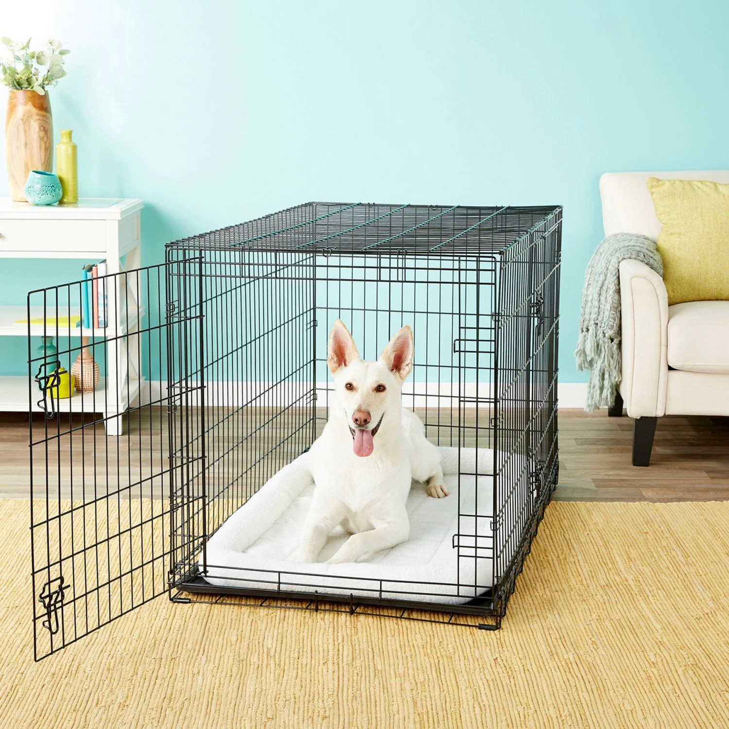 Frisco Fold & Carry Double Door Collapsible Wire Dog Crate + 3 Items 3 Frisco Fold & Carry Double Door Collapsible Wire Dog Crate + 3 Items - Image 2