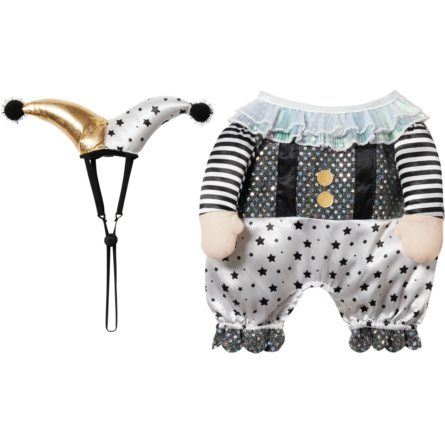 Frisco Front Walking Glitter Clown Dog & Cat Costume 7 Frisco Front Walking Glitter Clown Dog & Cat Costume - Image 5