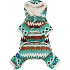 Frisco Fairisle Cozy Plush Fleece Dog & Cat PJs, Green -Frisco 719054 PT5. AC SS1800 V1692720277