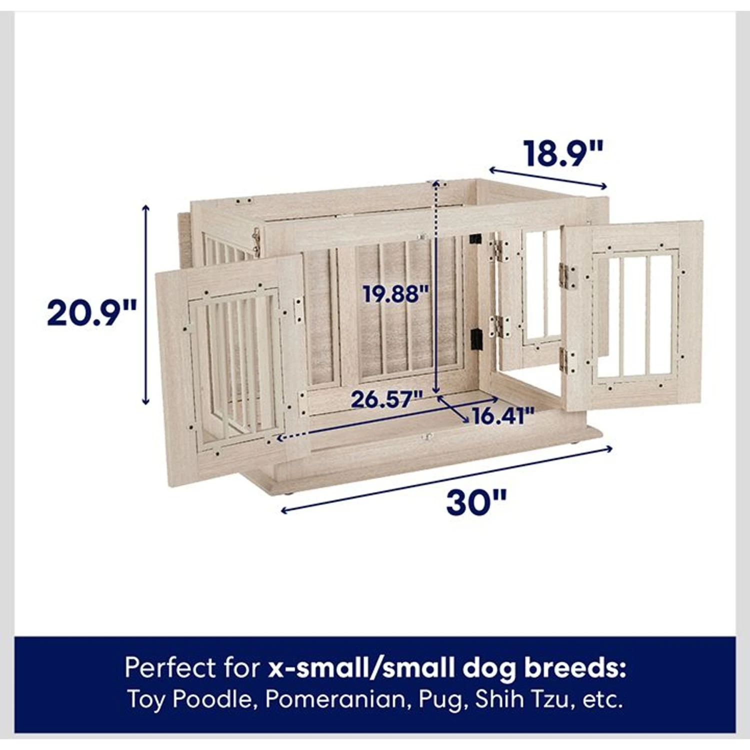 Frisco Double Door Wood & Metal Furniture Style Dog Crate 4 Frisco Double Door Wood & Metal Furniture Style Dog Crate - Image 2