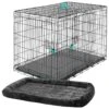 Frisco Heavy Duty Enhanced Lock Double Door Fold & Carry Wire Dog Crate & Mat Kit & MidWest Quiet Time Fleece Dog Crate Mat -Frisco 947398 MAIN. AC SS1800 V1693924195