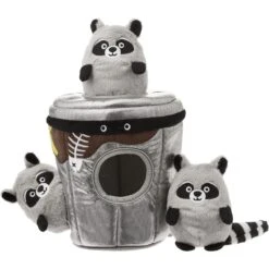 Frisco Trash Can & Raccoons Hide & Seek Puzzle Plush Squeaky Dog Toy & ZippyPaws Burrow Squeaky Hide & Seek Plush Dog Toy, Hedgehog Den -Frisco 947446 PT1. AC SS1800 V1693602685